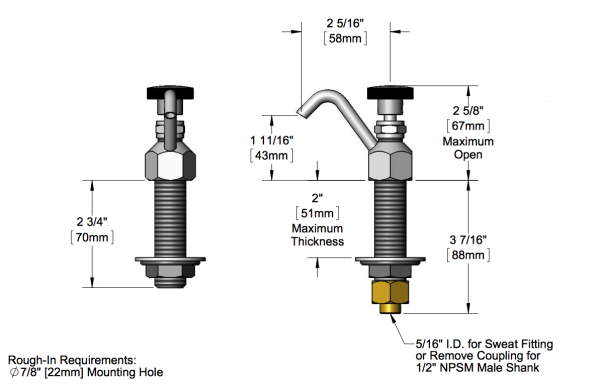 T & S BRASS B-2282 DIPPERWELL FAUCET