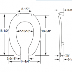 TOILET SEAT - ELONGATED LIFT SEAT - 2" HEAVY DUTY (WHITE)