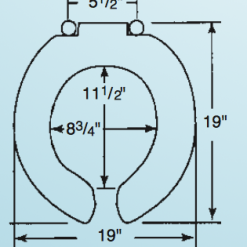 TOILET SEAT - BIG JOHN TOILET SEAT OPEN FRONT W/ COVER (WHITE)