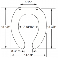 ELONGATED TOILET SEAT-OPEN LESS COVER