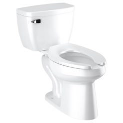 Acorn On-floor siphon jet toilet with wall waste outlet, 1-1/2 Top Spud,  white