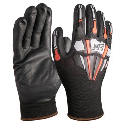 PIP 34-MP150 / XL G-TEK ® SEAMLESS KNIT BLACK/GRAY/RED SHELL IMPACT PROTECTION GLOVE W/ NITRILE COATING (XL)