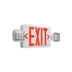 SATCO 67-121 COMBO WHITE / RED EXIT SIGN DUAL HEAD EMERGENCY LIGHT 120/277V