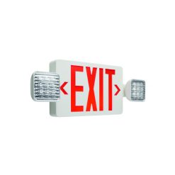 SATCO 67-121 COMBO WHITE / RED EXIT SIGN DUAL HEAD EMERGENCY LIGHT 120/277V