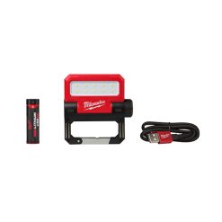 MILWAUKEE 2114-21 PIVOTING FLOOR LIGHT WITH REDLITHIUM BATTERY & USB ROVER