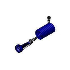 T&S BRASS PJ-108H-CH01 HIGH-FLOW JET SPRAY WITH BLUE COILED HOSE AND FEMALE INLET ADAPTER