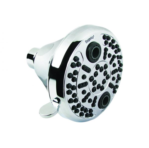 OXYGENICS 88246 POWER MASSAGE 1.75 GPM FIXED CHROME SHOWER HEAD WITH 5 FUNCTIONS